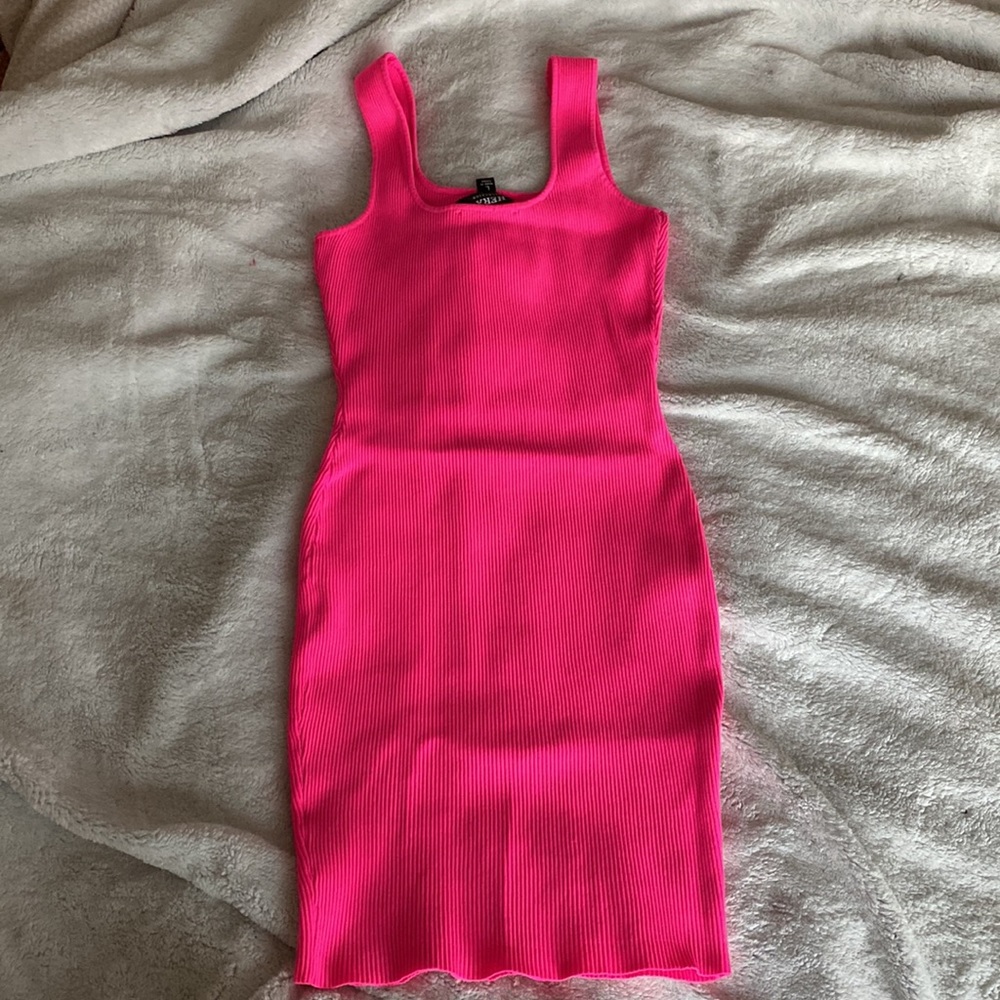 Epic Barbie Doll Pink Mini Dress , Super Stretchy Material with Ribbed Detail.